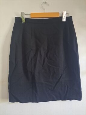 Simon Chang 100% Wool Black Pencil Skirt Size 8 Vintage Retro